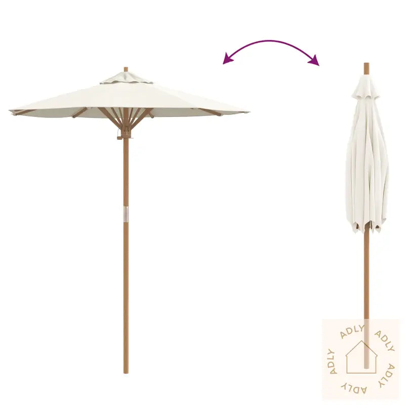 Kremhvit Hageparasol 180X230 Cm Bambus
