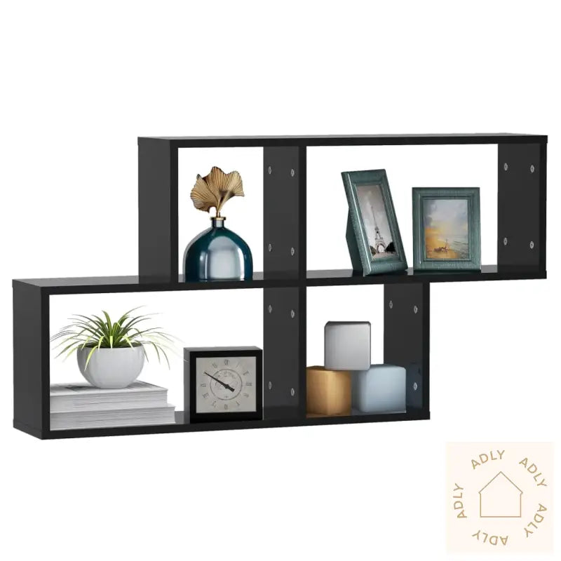 Vegghylle Svart 100X18X53 Cm Konstruert Tre