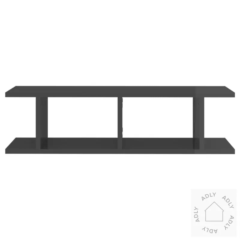 Vegghyller 2 Stk Høyglans Grå 75X18X20 Cm Konstruert Tre