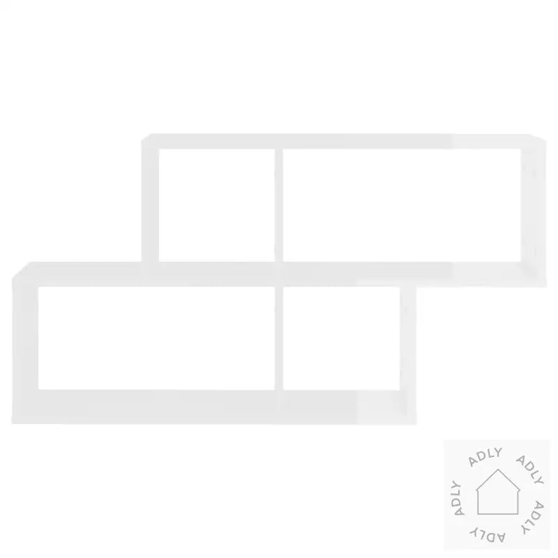 Vegghylle Høyglans Hvit 100X18X53 Cm Konstruert Tre