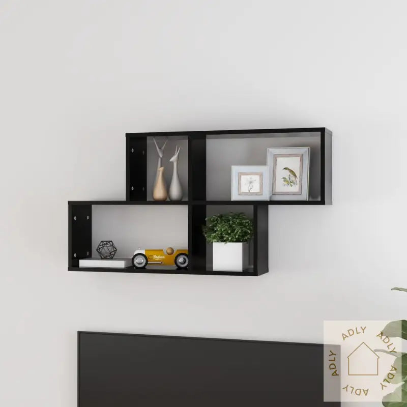 Vegghylle Svart 100X18X53 Cm Konstruert Tre