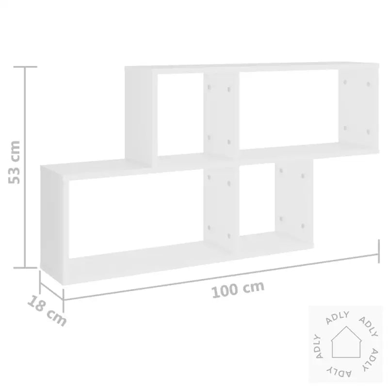 Vegghylle Hvit 100X18X53 Cm Konstruert Tre