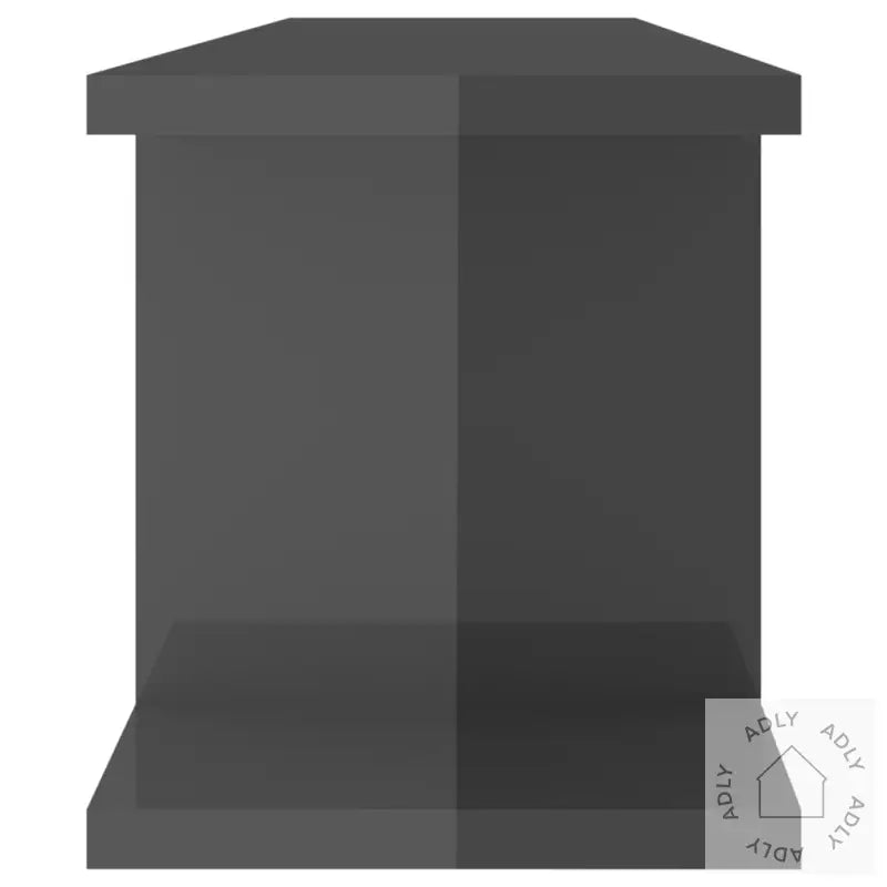 Vegghyller 2 Stk Høyglans Grå 75X18X20 Cm Konstruert Tre