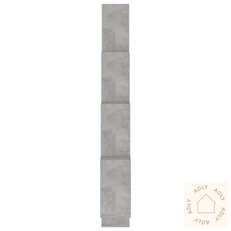 Kubeformet Vegghylle Betonggrå 90X15X119 Cm Konstruert Tre