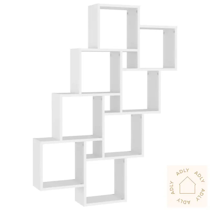 Kubeformet Vegghylle Hvit 90X15X119 Cm Sponplate