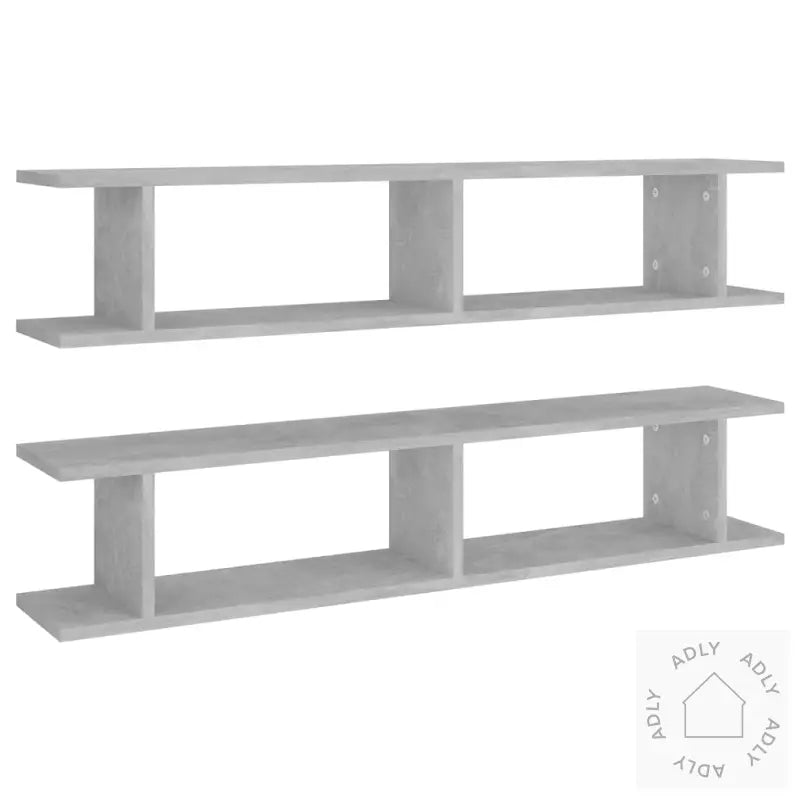 Vegghyller 2 Stk Betonggrå 105X18X20 Cm Konstruert Tre
