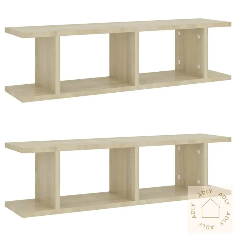 Vegghyller 2 Stk Sonoma Eik 75X18X20 Cm Konstruert Tre