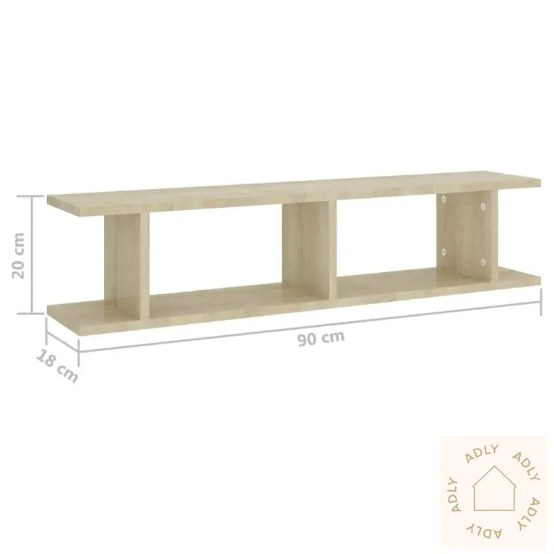 Vegghyller 2 Stk Sonoma Eik 90X18X20 Cm Konstruert Tre