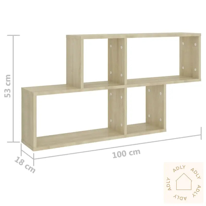 Vegghylle Sonoma Eik 100X18X53 Cm Konstruert Tre
