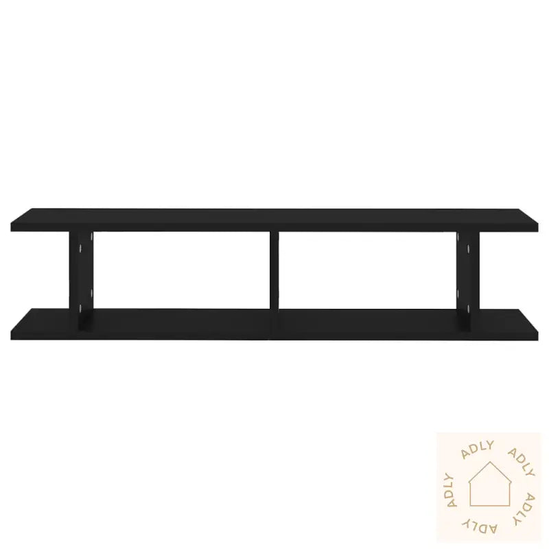 Vegghyller 2 Stk Svart 90X18X20 Cm Konstruert Tre
