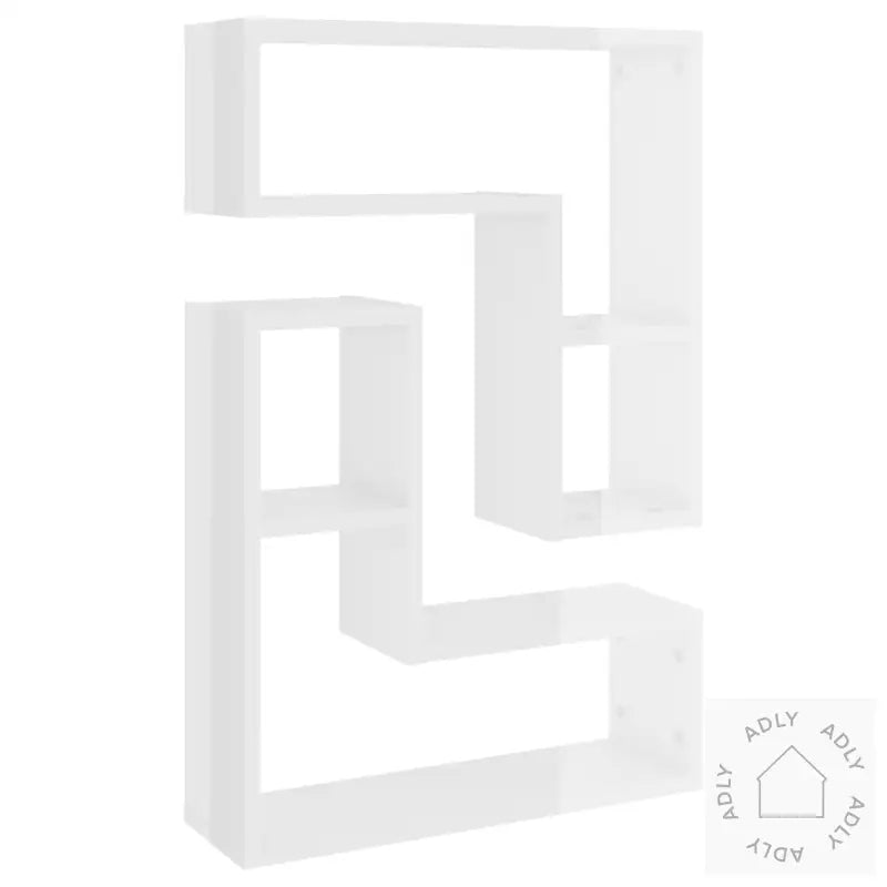 Vegghyller 2 Stk Høyglans Hvit 50X15X50 Cm Konstruert Tre