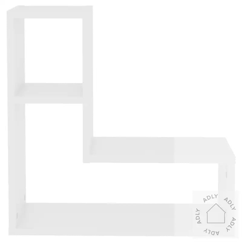 Vegghyller 2 Stk Høyglans Hvit 50X15X50 Cm Konstruert Tre