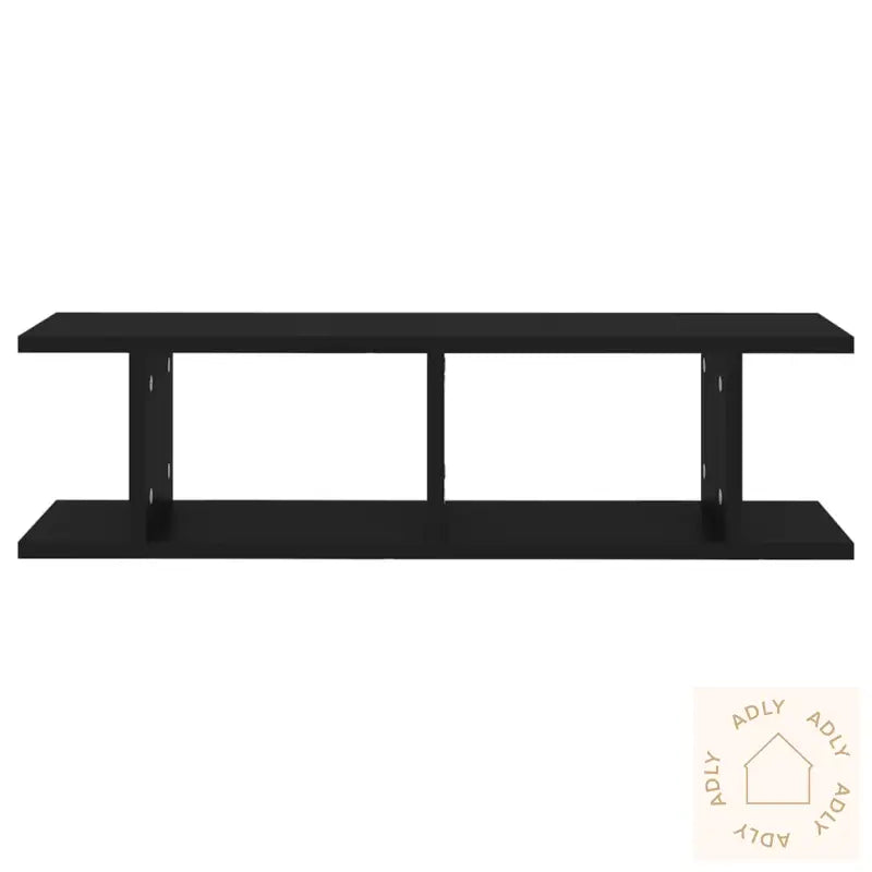 Vegghyller 2 Stk Svart 75X18X20 Cm Konstruert Tre