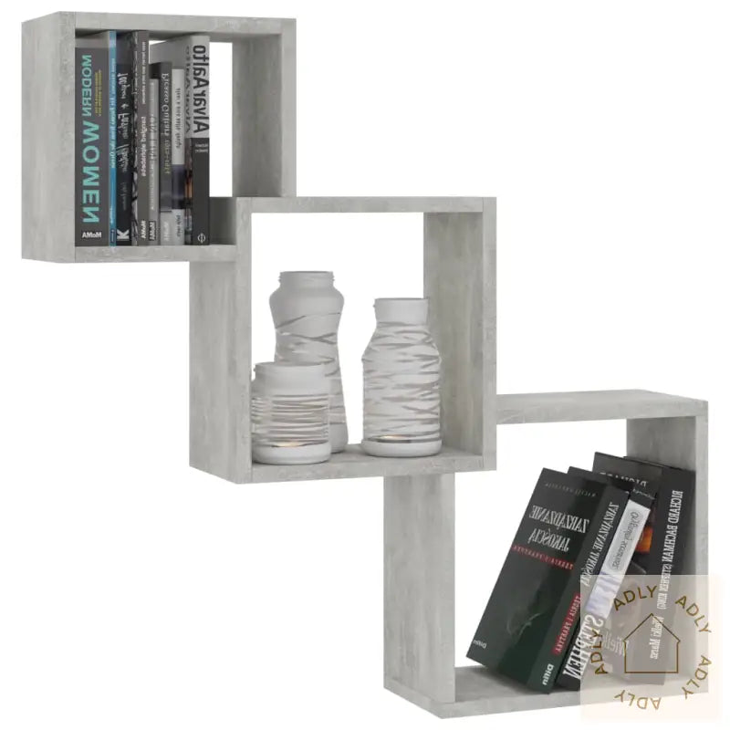 Vegghyller Kubeformet Betonggrå 68X15X68 Cm Konstruert Tre
