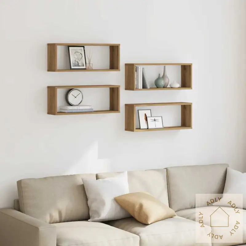 Vegghyller Kube 4 Stk Artisan Eik 60X15X23 Cm Konstruert Tre