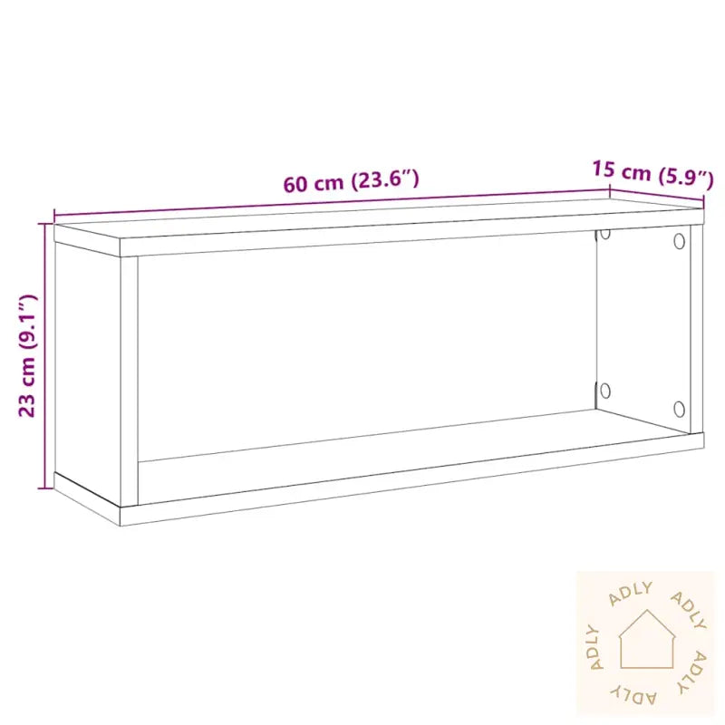 Vegghyller Kube 2 Stk Artisan Eik 60X15X23 Cm Konstruert Tre