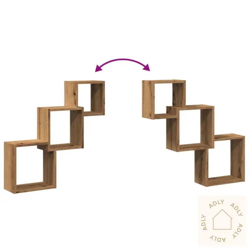 Vegghyller Kubeformet Artisan Eik 68X15X68 Cm Konstruert Tre