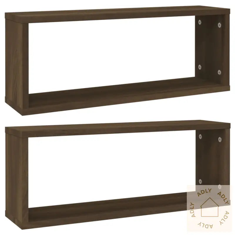 Vegghyller Kube 2 Stk Brun Eik 60X15X23 Cm Konstruert Tre