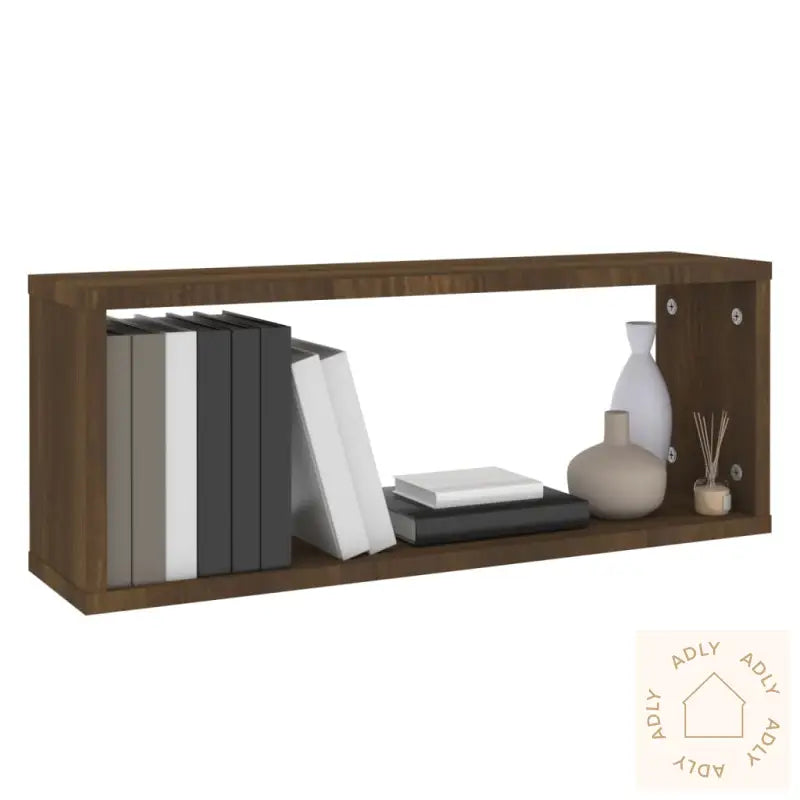 Vegghyller Kube 4 Stk Brun Eik 60X15X23 Cm Konstruert Tre