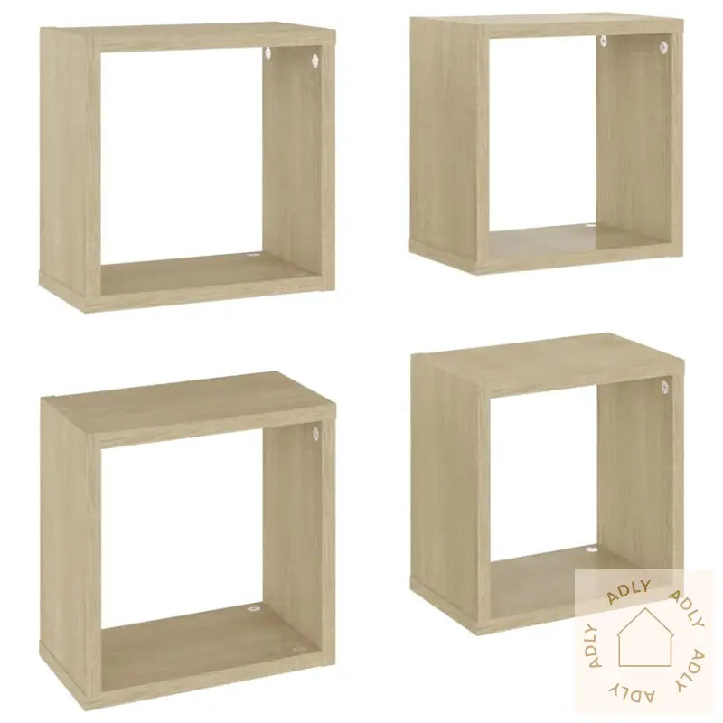 Vegghyller Kubeformet 4 Stk Sonoma Eik 26X15X26 Cm