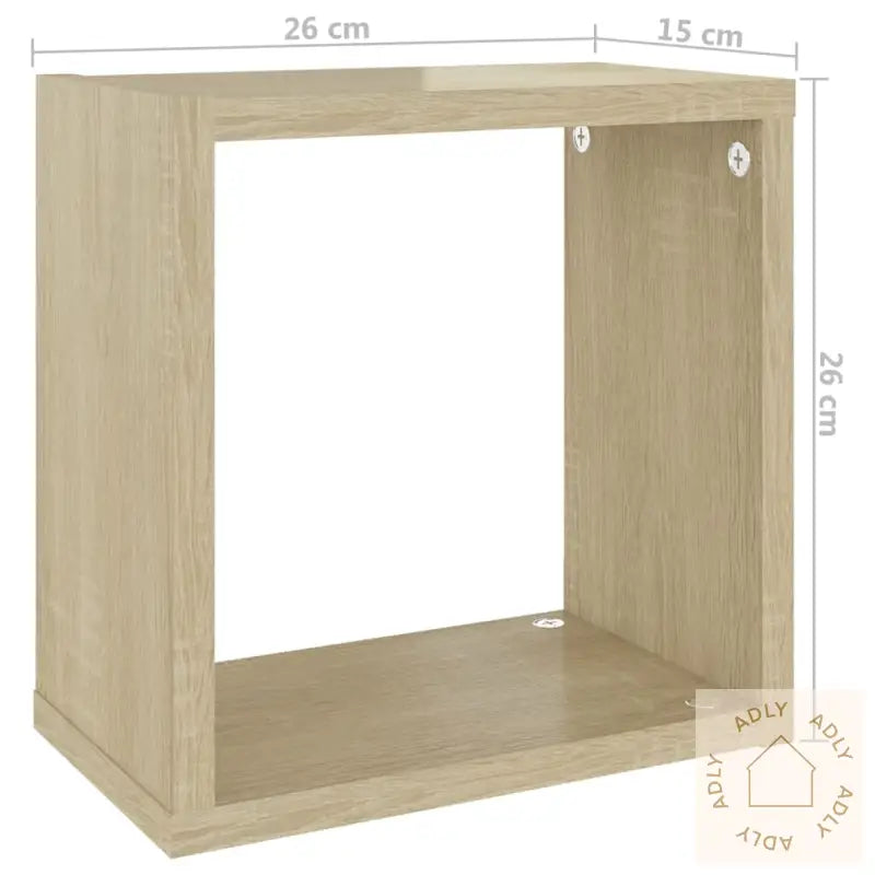Vegghyller Kubeformet 4 Stk Sonoma Eik 26X15X26 Cm