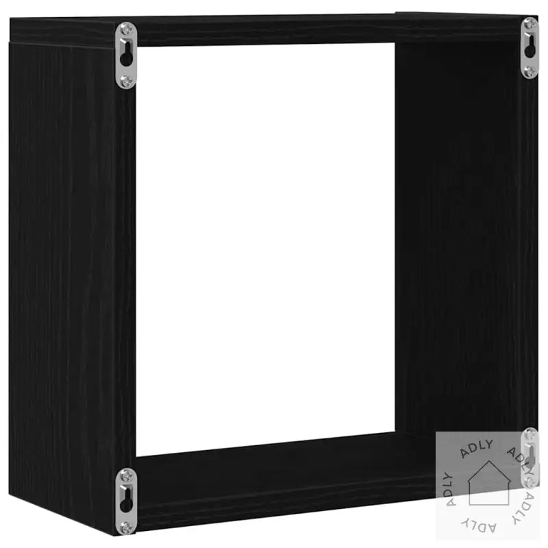Vegghyller Kube 2 Stk Svart Eik 30X15X30 Cm Konstruert Tre
