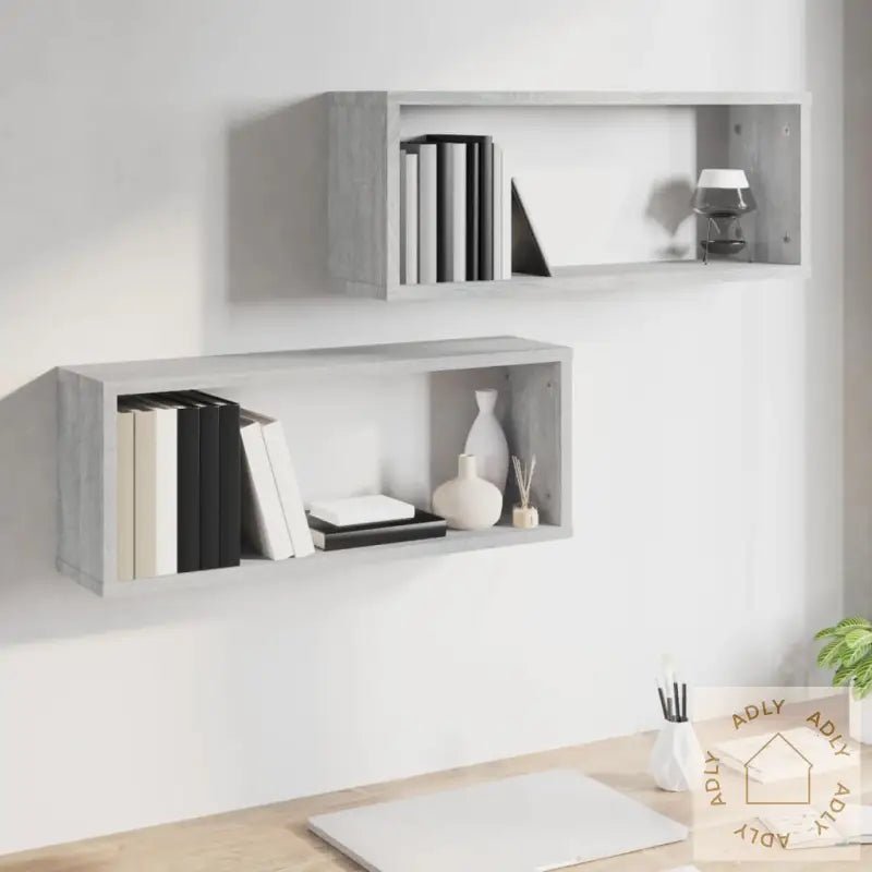 Vegghyller Kube 2 Stk Grå Sonoma 60X15X23 Cm Konstruert Tre