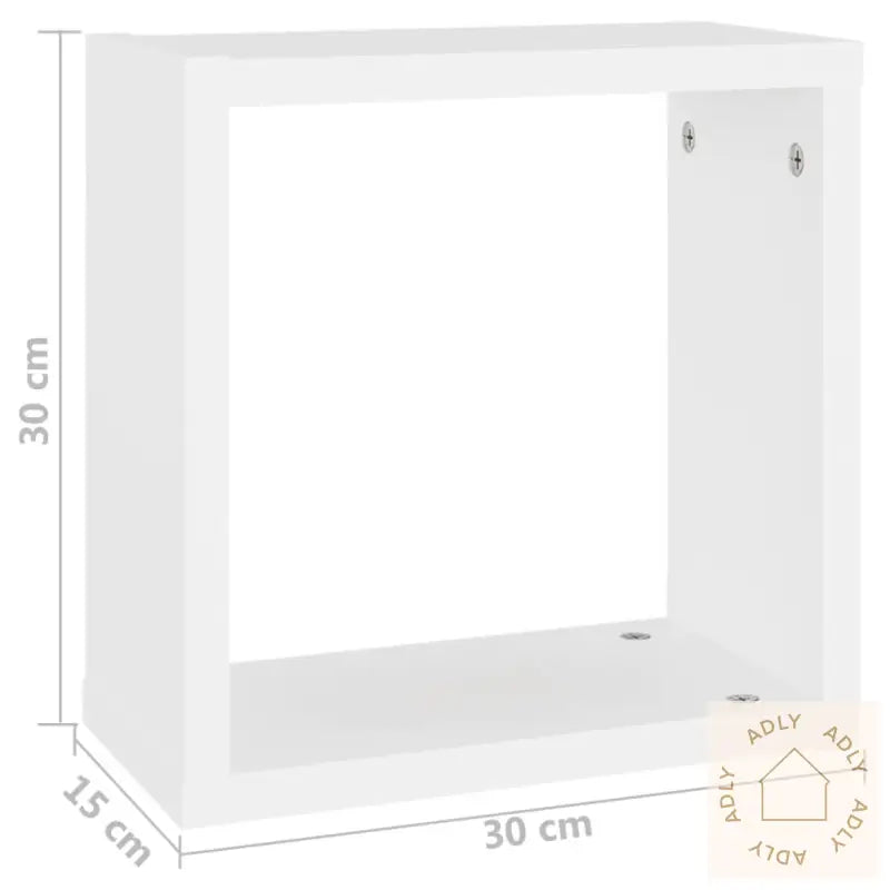 Vegghyller Kubeformet 2 Stk Hvit 30X15X30 Cm