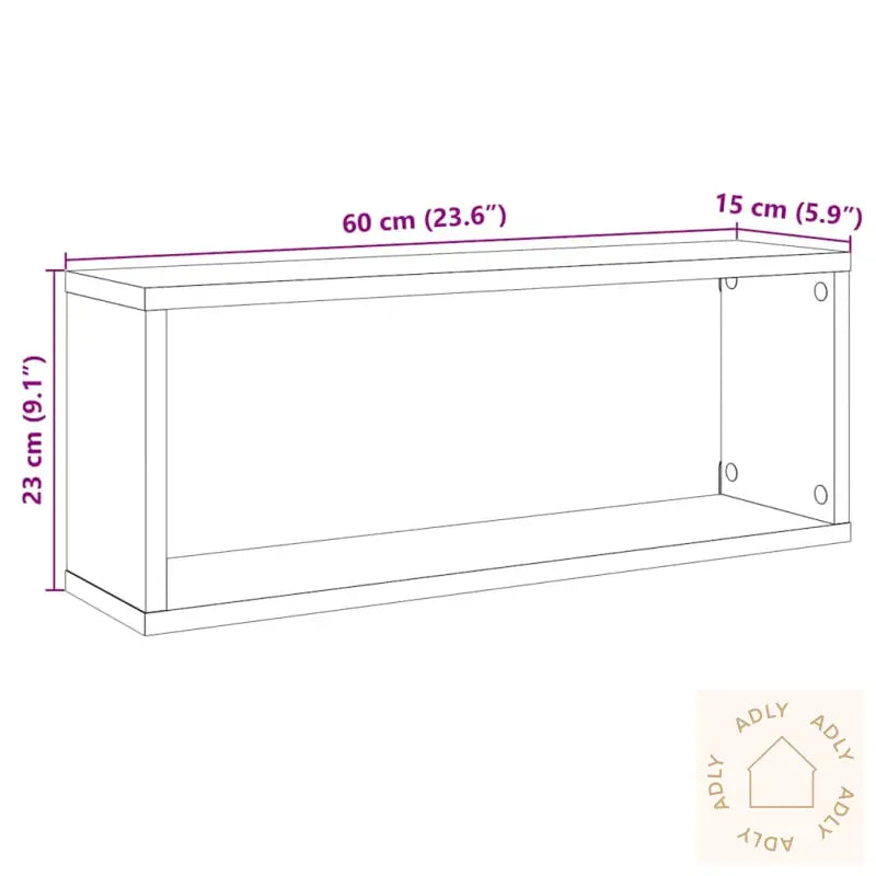 Vegghyller Kube 2 Stk Gammelt Tre 60X15X23 Cm Konstruert Tre