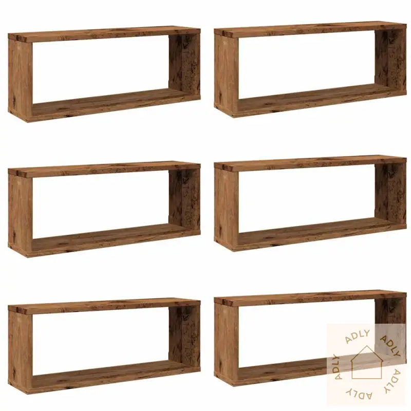 Vegghyller Kube 6 Stk Gammelt Tre 60X15X23 Cm Konstruert Tre