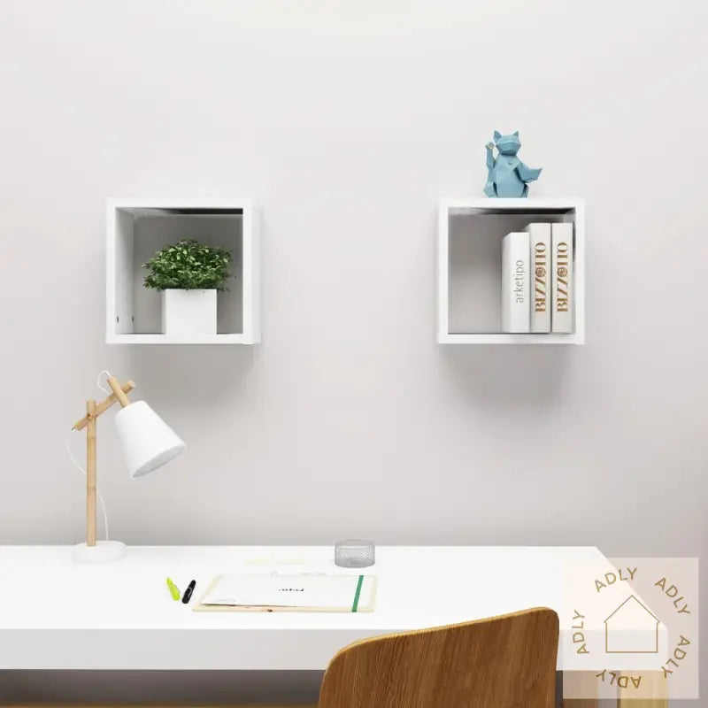 Vegghyller Kubeformet 2 Stk Hvit 30X15X30 Cm