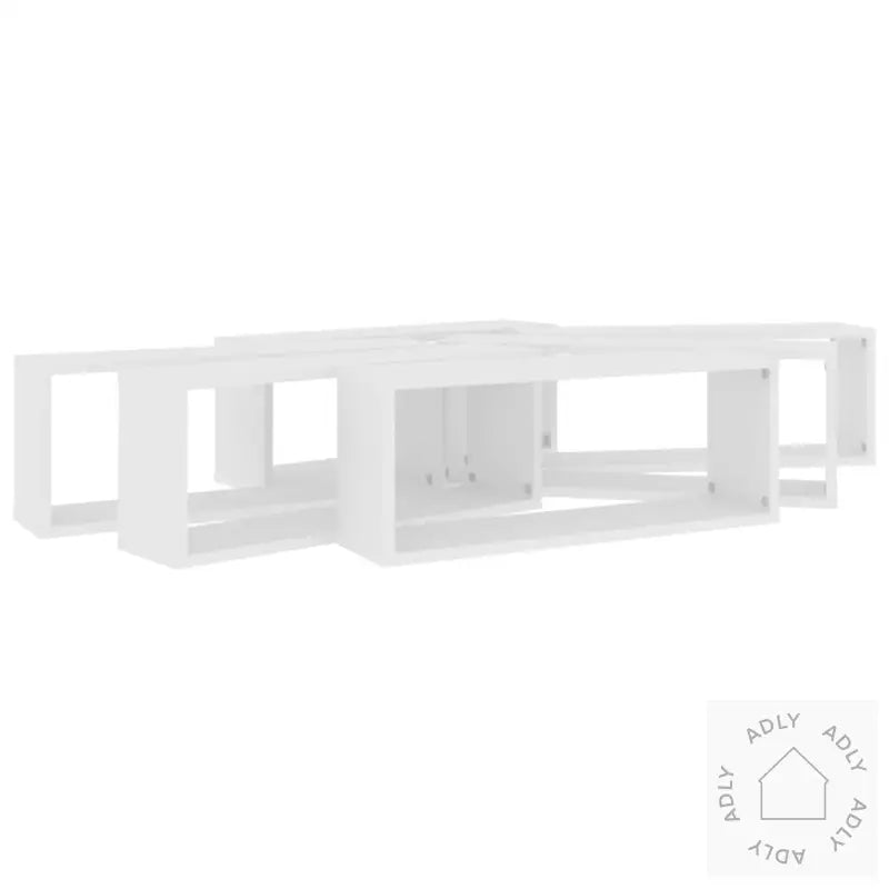 Vegghyller Kubeformet 6 Stk Hvit 60X15X23 Cm Konstruert Tre