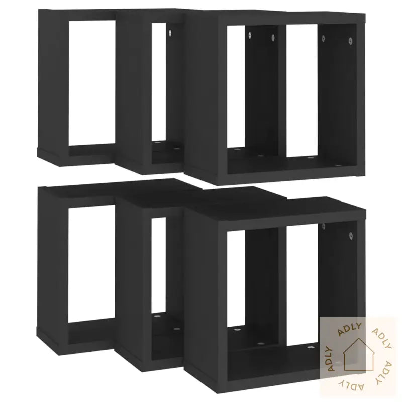 Vegghyller Kubeformet 6 Stk Svart 30X15X30 Cm