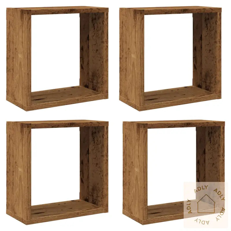 Vegghyller Kube 4 Stk Gammelt Tre 30X15X30 Cm Konstruert Tre