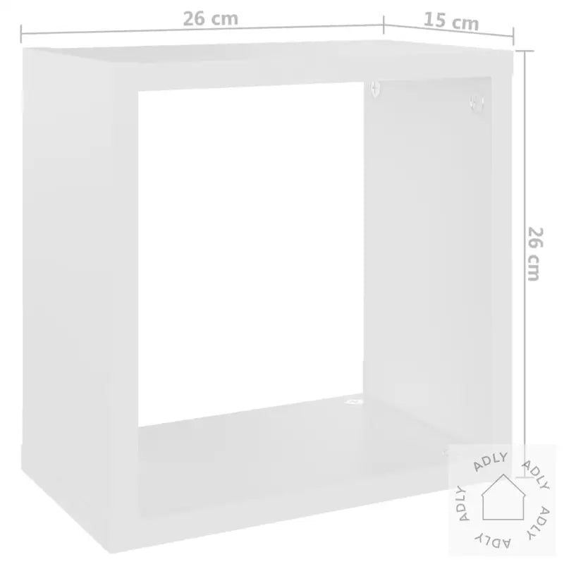 Vegghyller Kubeformet 2 Stk Hvit 26X15X26 Cm