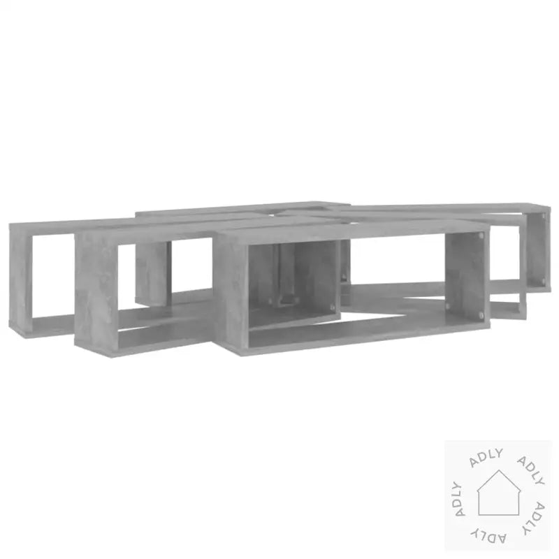Vegghyller Kubeformet 6 Stk Betonggrå 60X15X23Cm Konstruert Tre