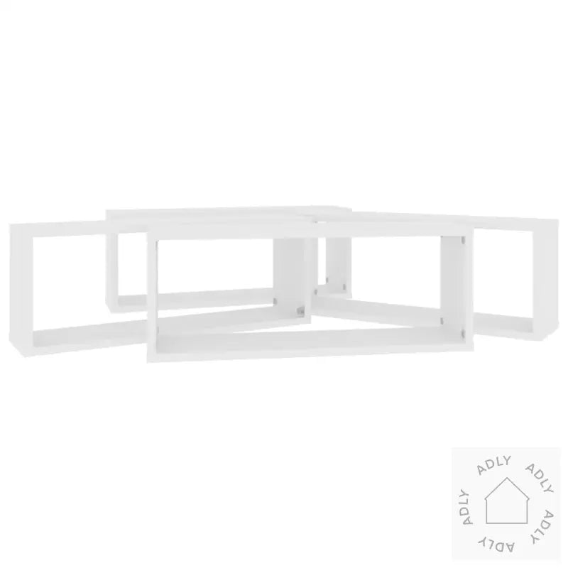 Veggkubehyller 4 Stk Hvit 60X15X23 Cm Konstruert Tre