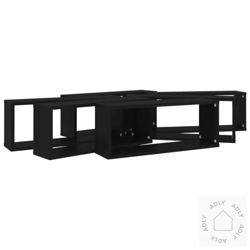 Vegghyller Kubeformet 6 Stk Svart 60X15X23 Cm Konstruert Tre