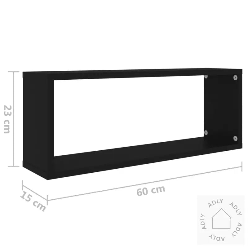 Vegghyller Kubeformet 6 Stk Svart 60X15X23 Cm Konstruert Tre