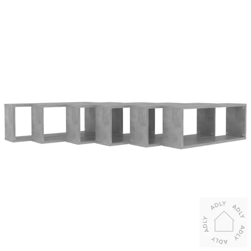 Vegghyller Kubeformet 6 Stk Betonggrå 60X15X23Cm Konstruert Tre