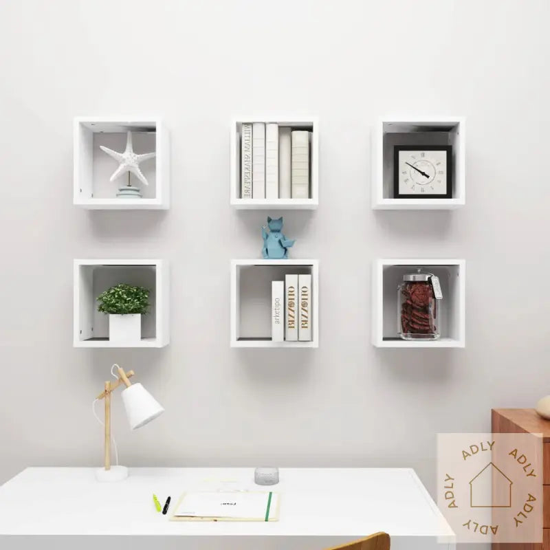 Vegghyller Kubeformet 6 Stk Hvit 30X15X30 Cm