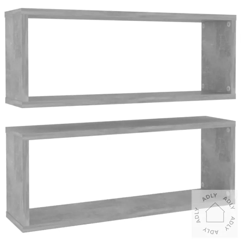 Vegghyller Kubeformet 2 Stk Betonggrå 60X15X23Cm Konstruert Tre