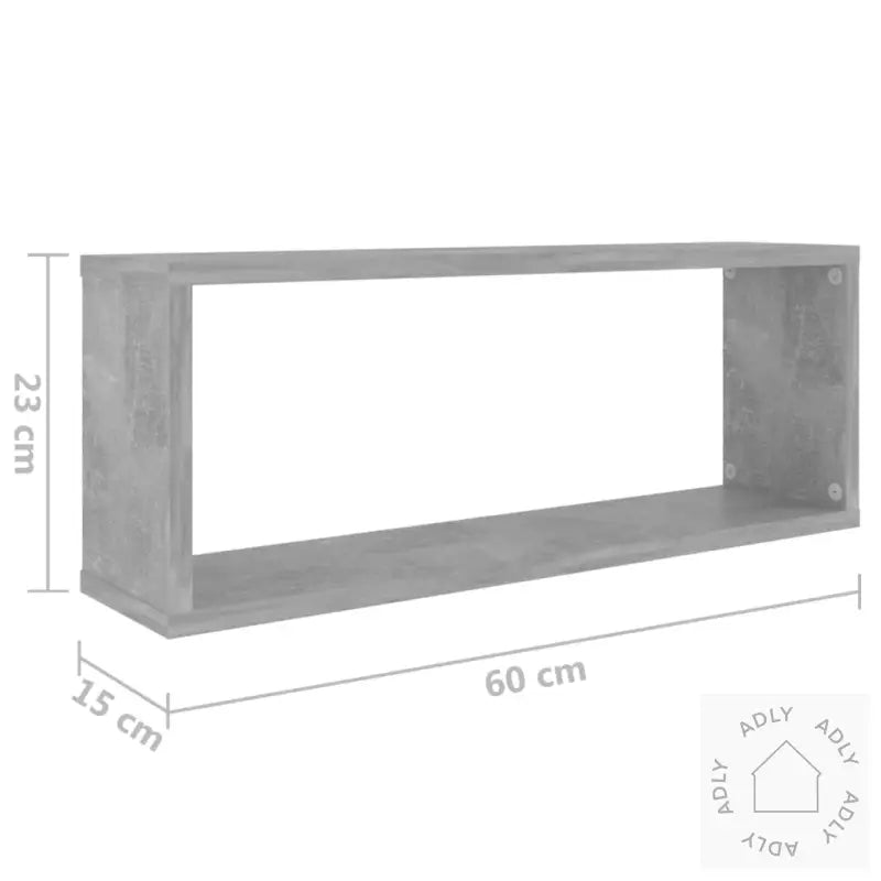 Vegghyller Kubeformet 6 Stk Betonggrå 60X15X23Cm Konstruert Tre