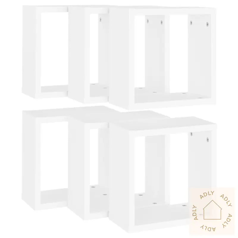 Vegghyller Kubeformet 6 Stk Hvit 30X15X30 Cm