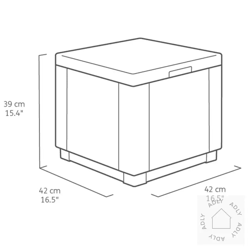 Keter Kubeformet Oppbevaringspuff Cappuccino 228749