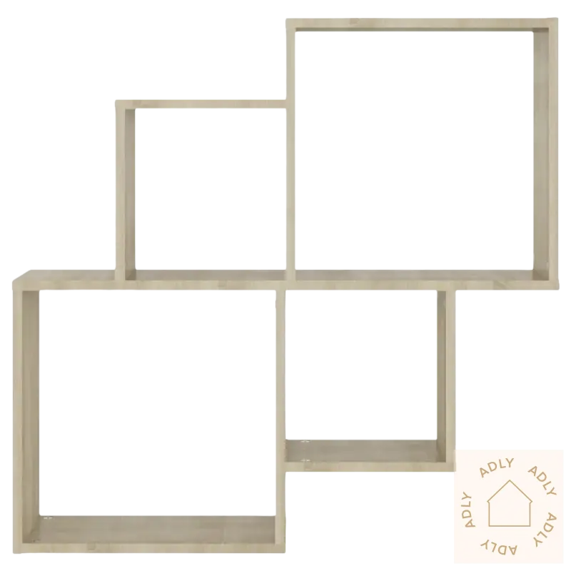 Interlocking square wall shelf i Sonoma Eik fra Kubeformet vegghylle for moderne oppbevaring