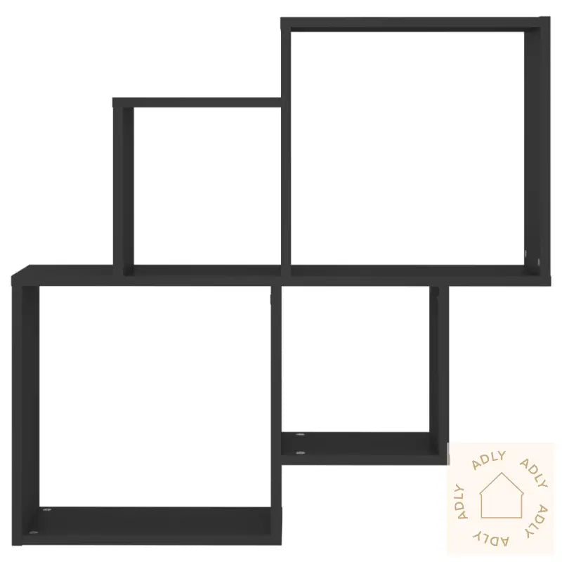 Kubeformet Vegghylle Svart 80X15X78,5 Cm Konstruert Tre