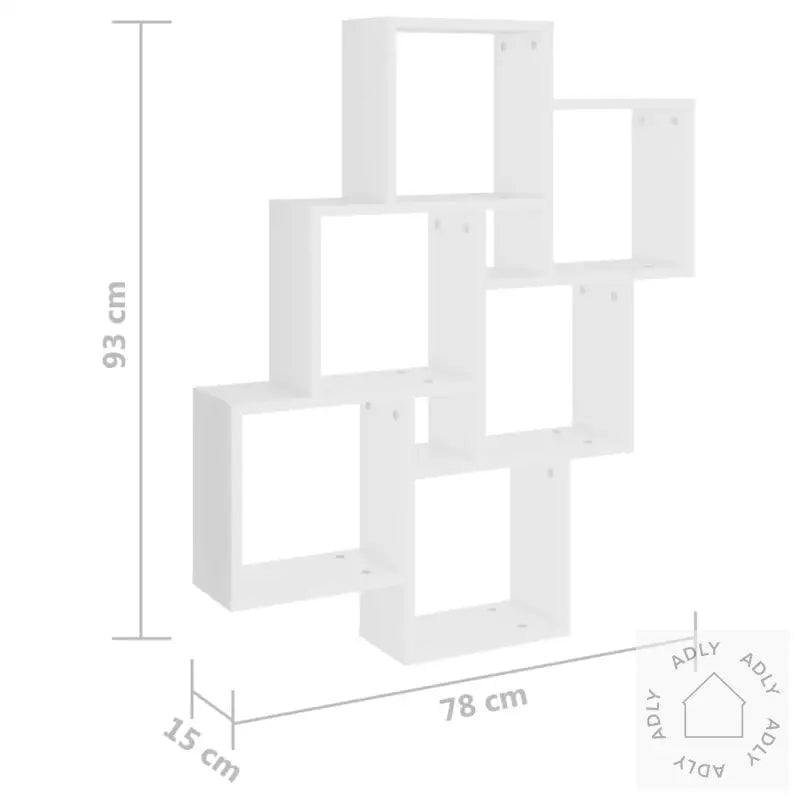 Kubeformet Vegghylle Hvit 78X15X93 Cm Konstruert Tre