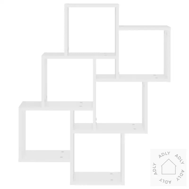 Kubeformet Vegghylle Hvit 78X15X93 Cm Konstruert Tre