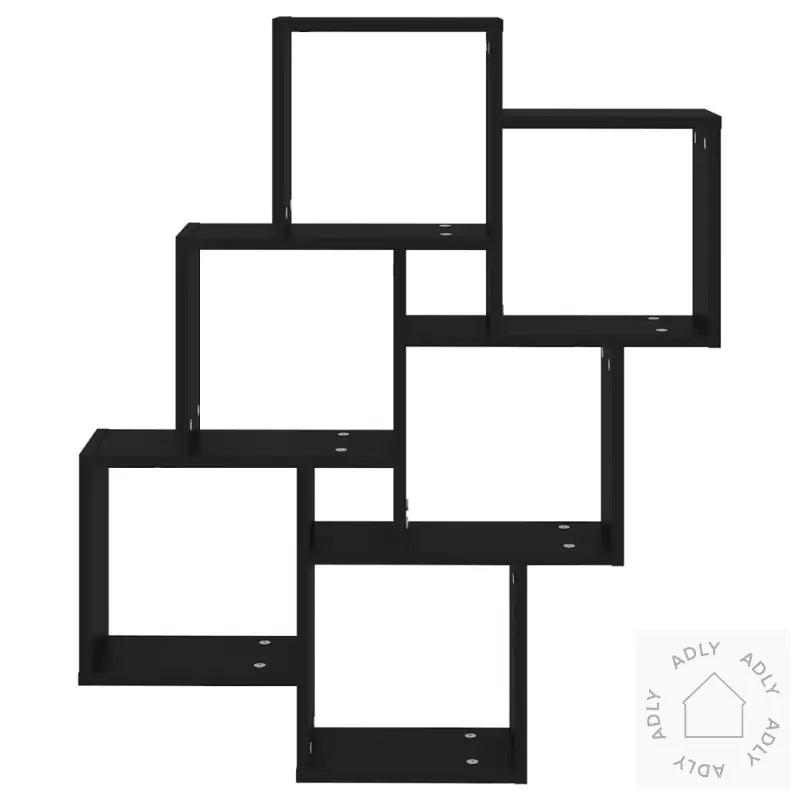 Kubeformet Vegghylle Svart 78X15X93 Cm Sponplate